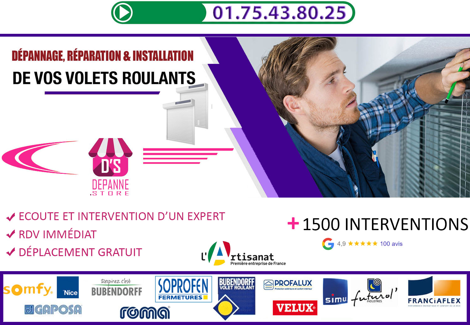 ☎️ Deblocage volet roulant Bougival 78380